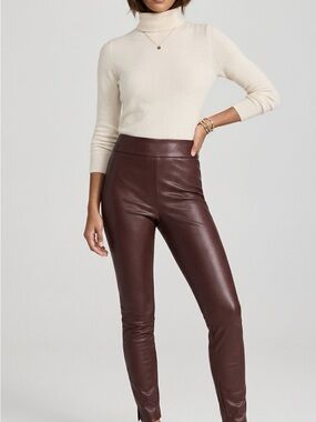 a new day High-Rise Faux Leather  Skinny Pants in Burgundy Size Small